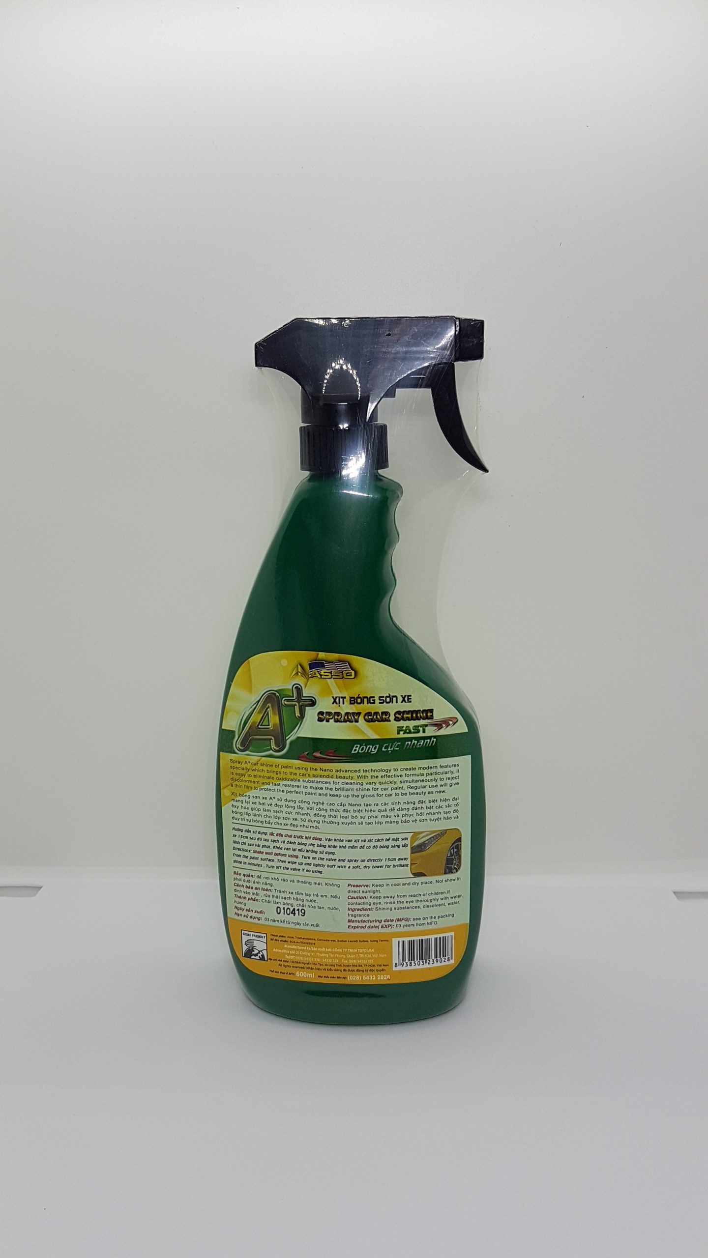 Chai Xịt Bóng Sơn Nhanh ASSO A+ Spray Car Shine (600ml)