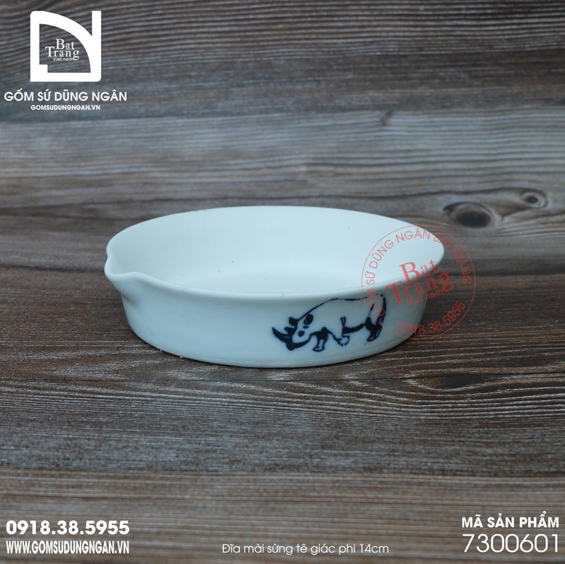 Đĩa mài sừng gốm sứ Bát Tràng