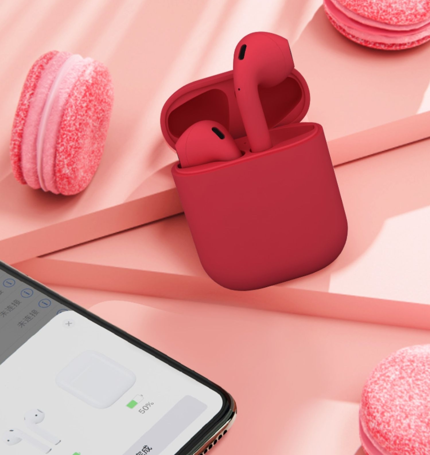 Tai nghe nhiều màu không dây bluetooth macaron xinh xắn dễ thương