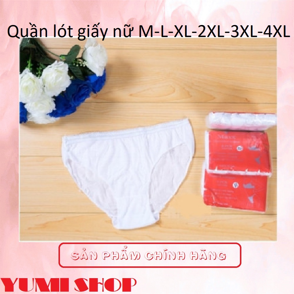 Combo 5 Quần lót giấy nam/nữ mặt cotton mặc 1 lần.