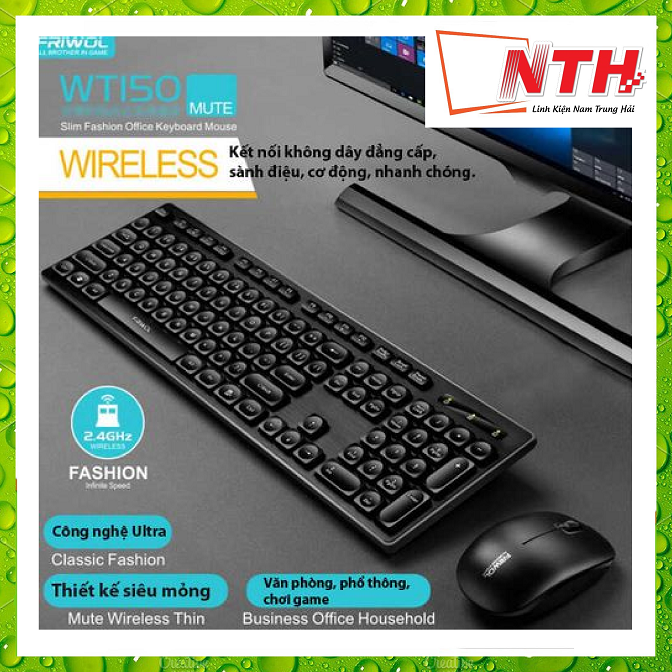 Bàn phím và chuột không dây friwol wt150