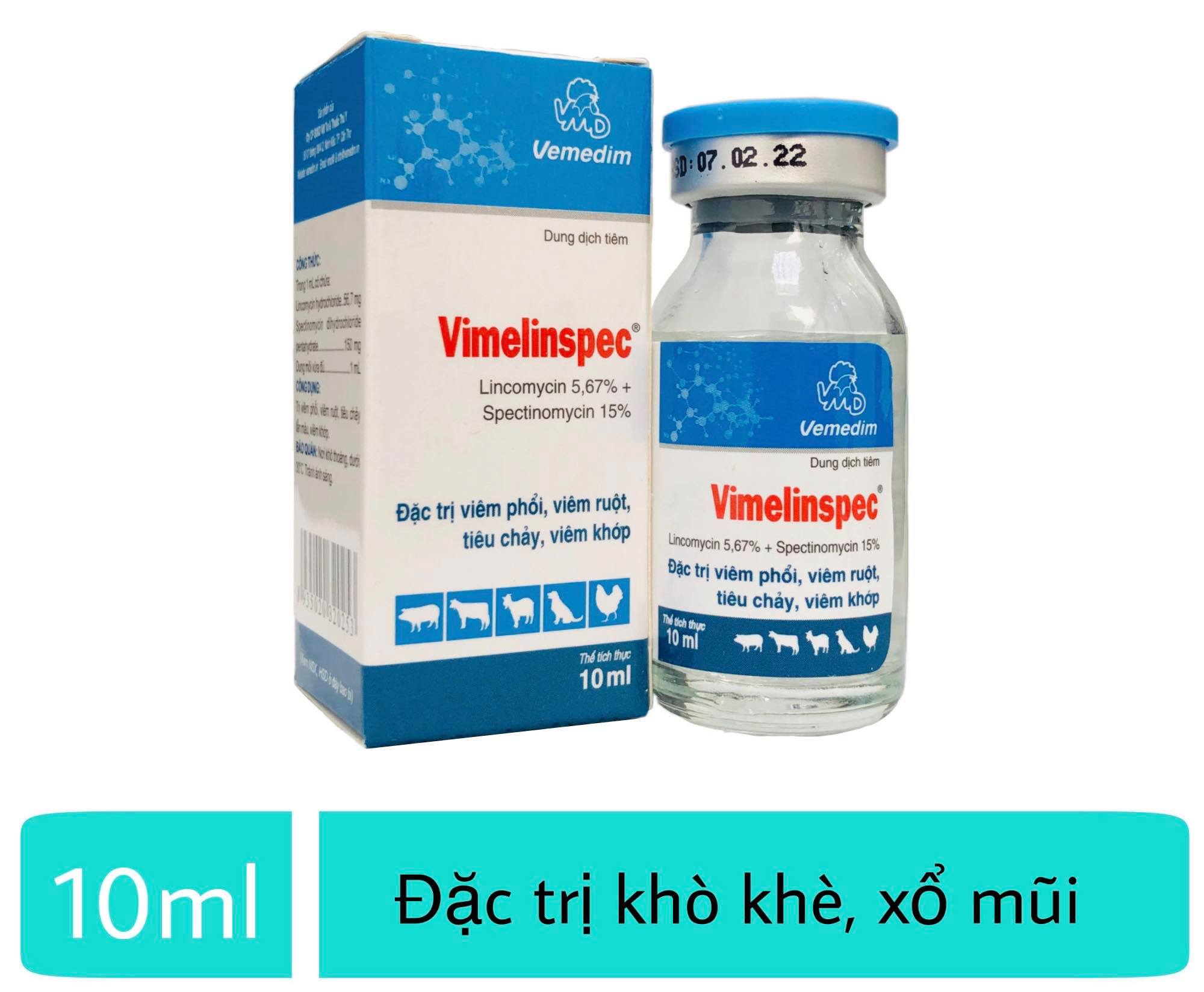 Vimelinspec 10ml-Chích Gà Đá Khò Khè Sỗ Mũi