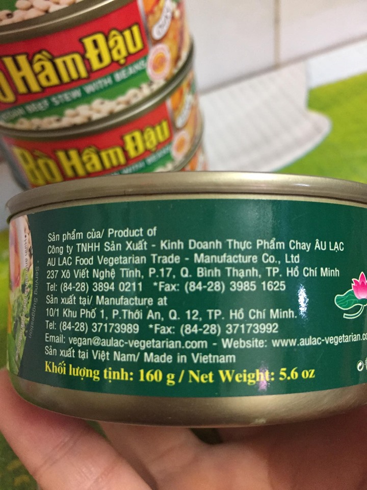 Bò Hầm Đậu Chay Âu Lạc (160g x 1 Lon)