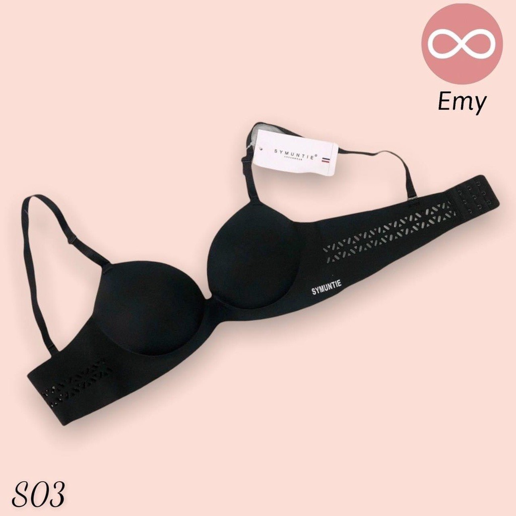 Áo lót nữ, áo ngực nữ đúc su trơn mềm mại không gọng đệm dày quả chéo nâng ngực bàn tay ôm nâng ngực tạo khe chống xệ S03 - Doris.Bra
