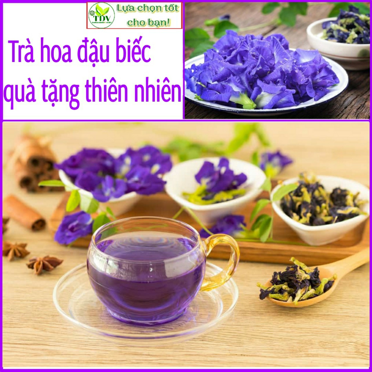 Hoa đậu biếc làm màu thưc phẩm