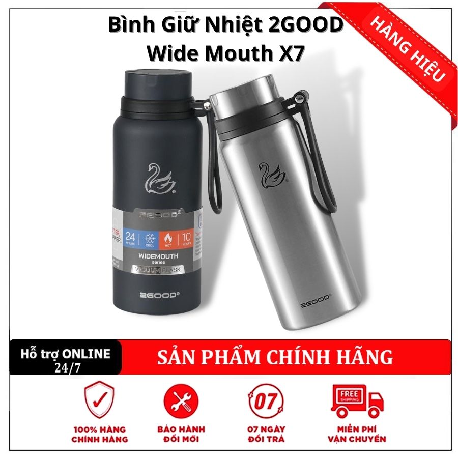 [BH 5 NĂM] Bình giữ nhiệt 2GOOD Wide Mouth X7 650ml (Stainless),