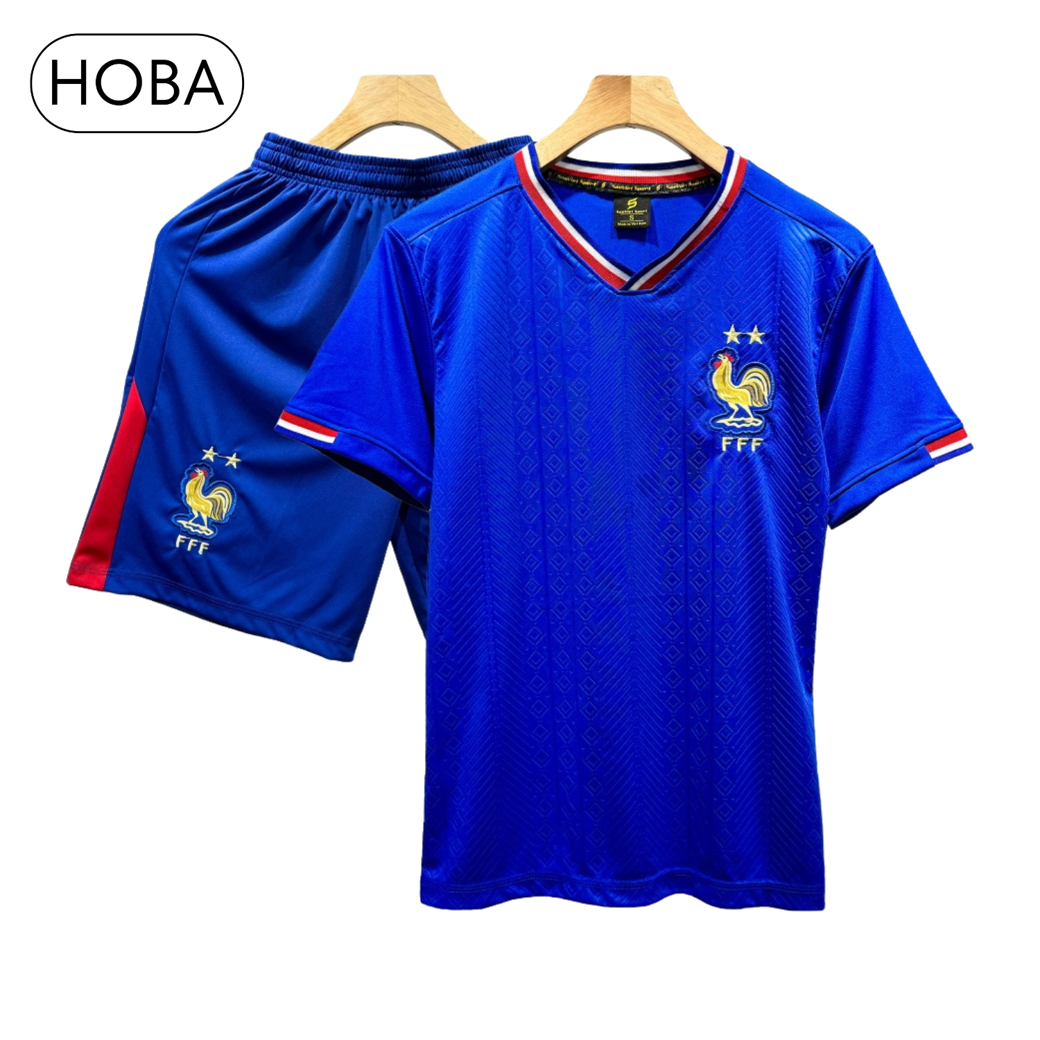Blue France team soccer jersey set