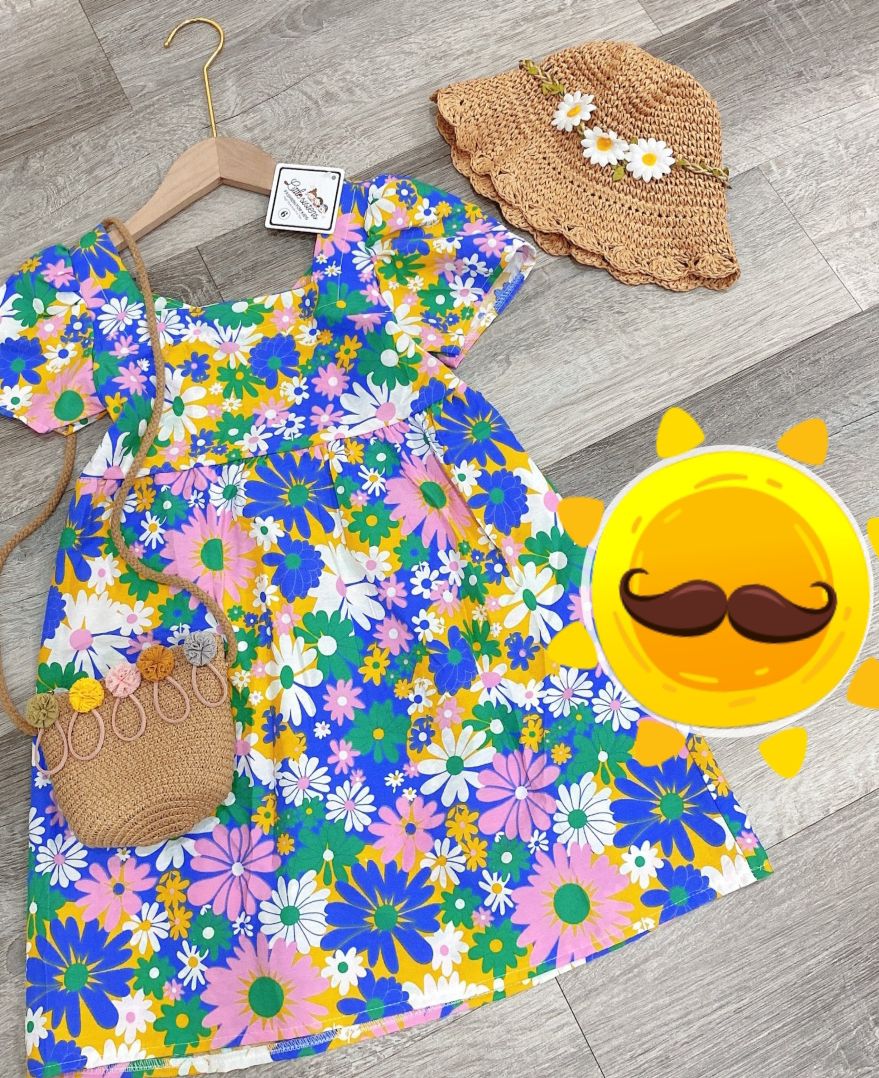 Cực hot! Đầm hoa cỏ mùa xuân trẻ em (quanaotreem)
