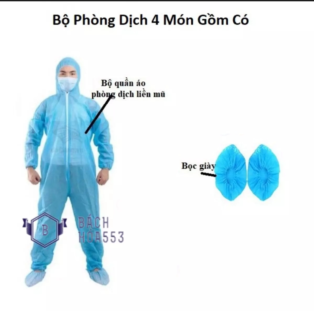 BỘ ĐỒ BẢO HỘ CHỐNG DỊCH COVID DÀNH CHO NGƯỜI LỚN VÀ TRẺ EM ( BỘ SP BAO GỒM : 1 ÁO LIỀN THÂN + BAO CHÂN + KHẨU TRANG )