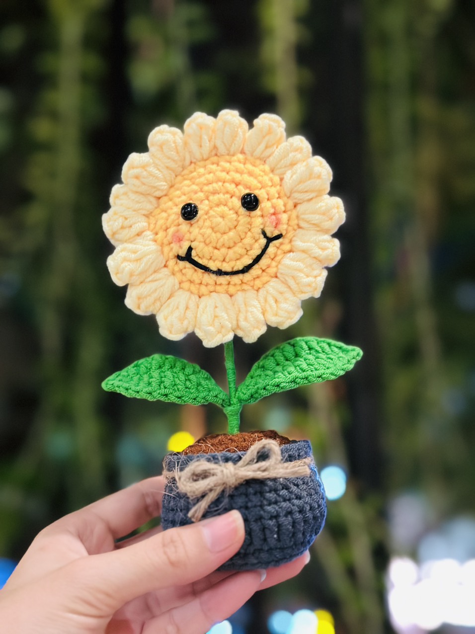 Wool sunflower pots sets