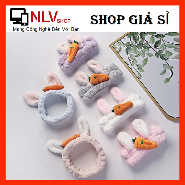 Nlvshop băng đô 3d thỏ carot dày mềm mịn cao cấp