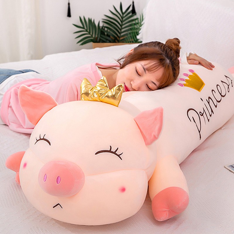 Gấu bông lợn vương miện,gấu bông heo vương miện siêu to khổng lồ chất vải nỉ nhung hàn quốc mềm mịn