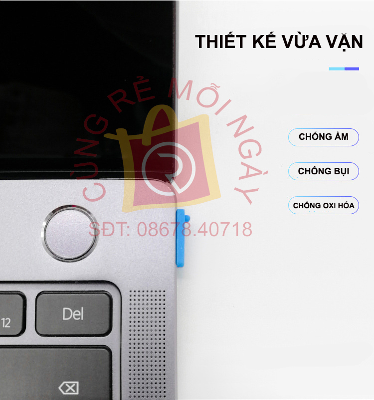 Bộ Nút Chống Bụi Silicon Cho Laptop, Macbook (16 Nút) có nút Type C