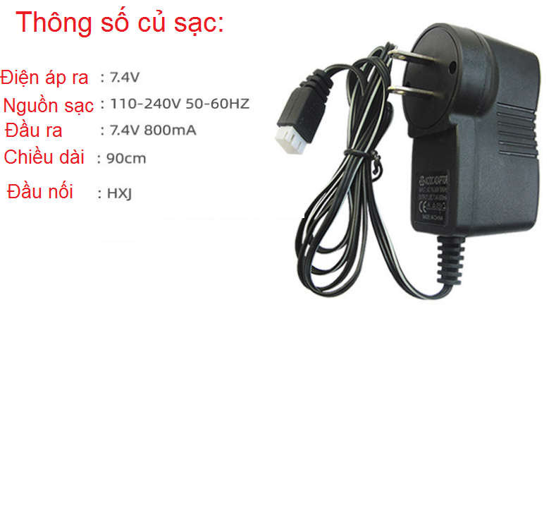 Củ sạc pin 7.4V cổng nối XH-3P (không kèm pin)