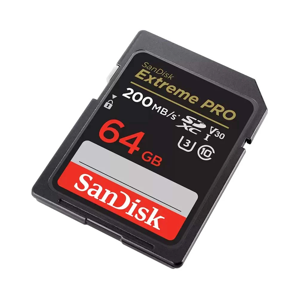 Thẻ nhớ Máy Ảnh SDXC SanDisk Extreme Pro 64GB R200MB/s W90MB/s UHS-I U3 4K V30 (Đen) - Nhất Tín Computer