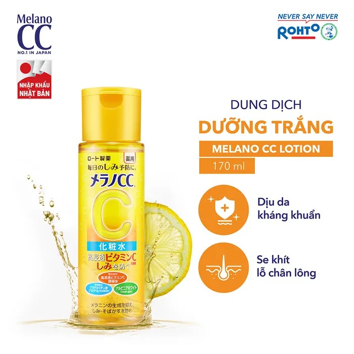 Nước hoa hồng làm sáng da, mờ thâm melano cc whitening lotion 170ml