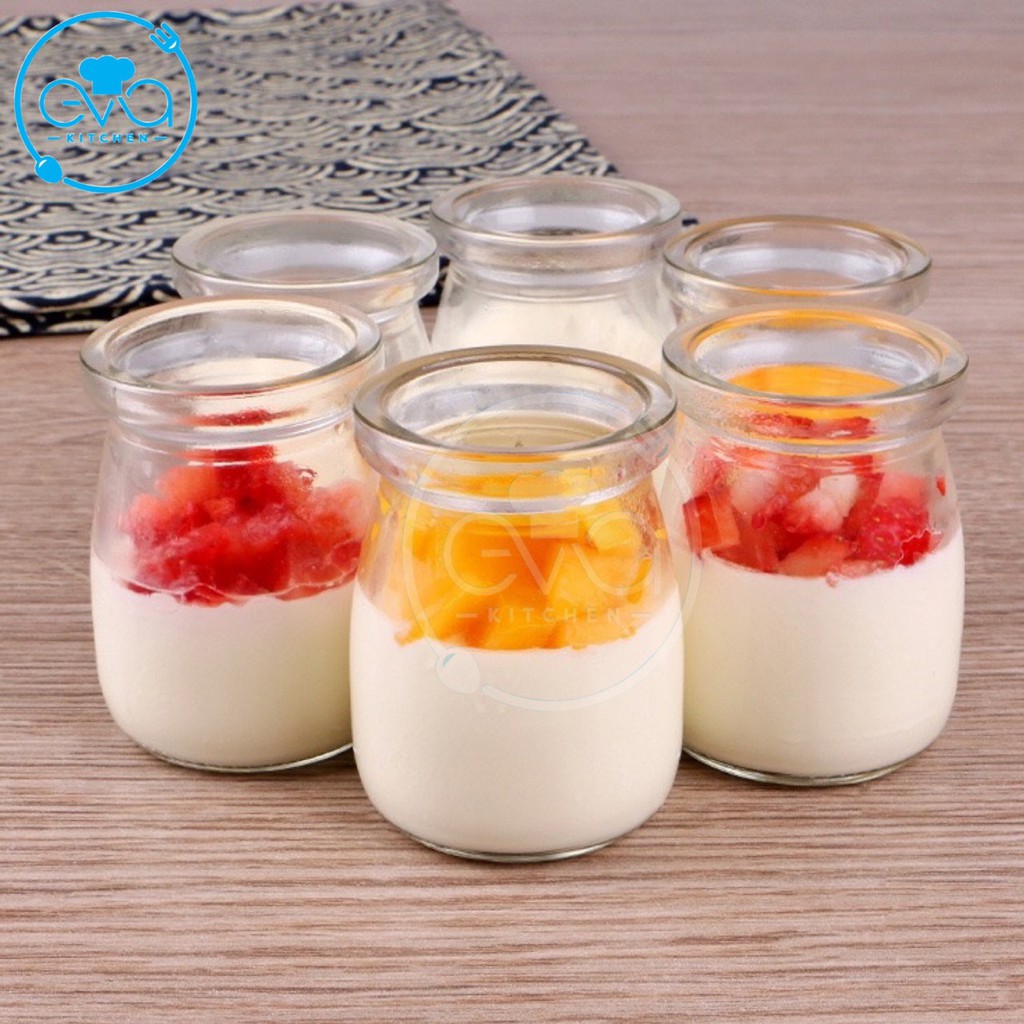Bộ 6 Hũ Thuỷ Tinh Đựng Sữa Chua 100 Ml