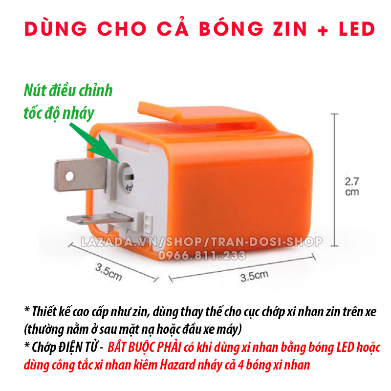 Flasher Relay - Chớp xi nhan điện tử 2 chân cho xe máy