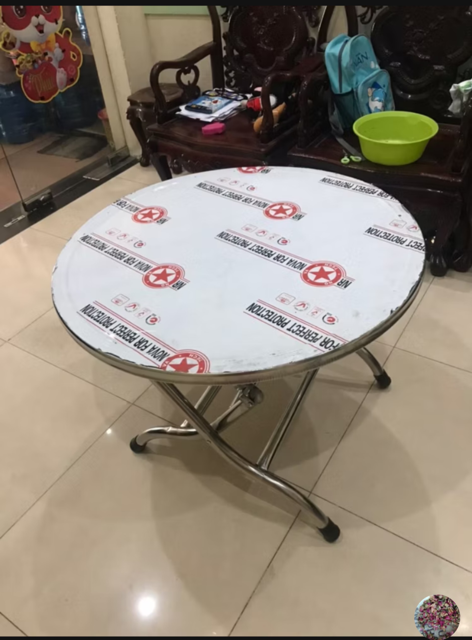 Bàn Inox Xếp Gọn Cao 54 cm ( 100% Inox )