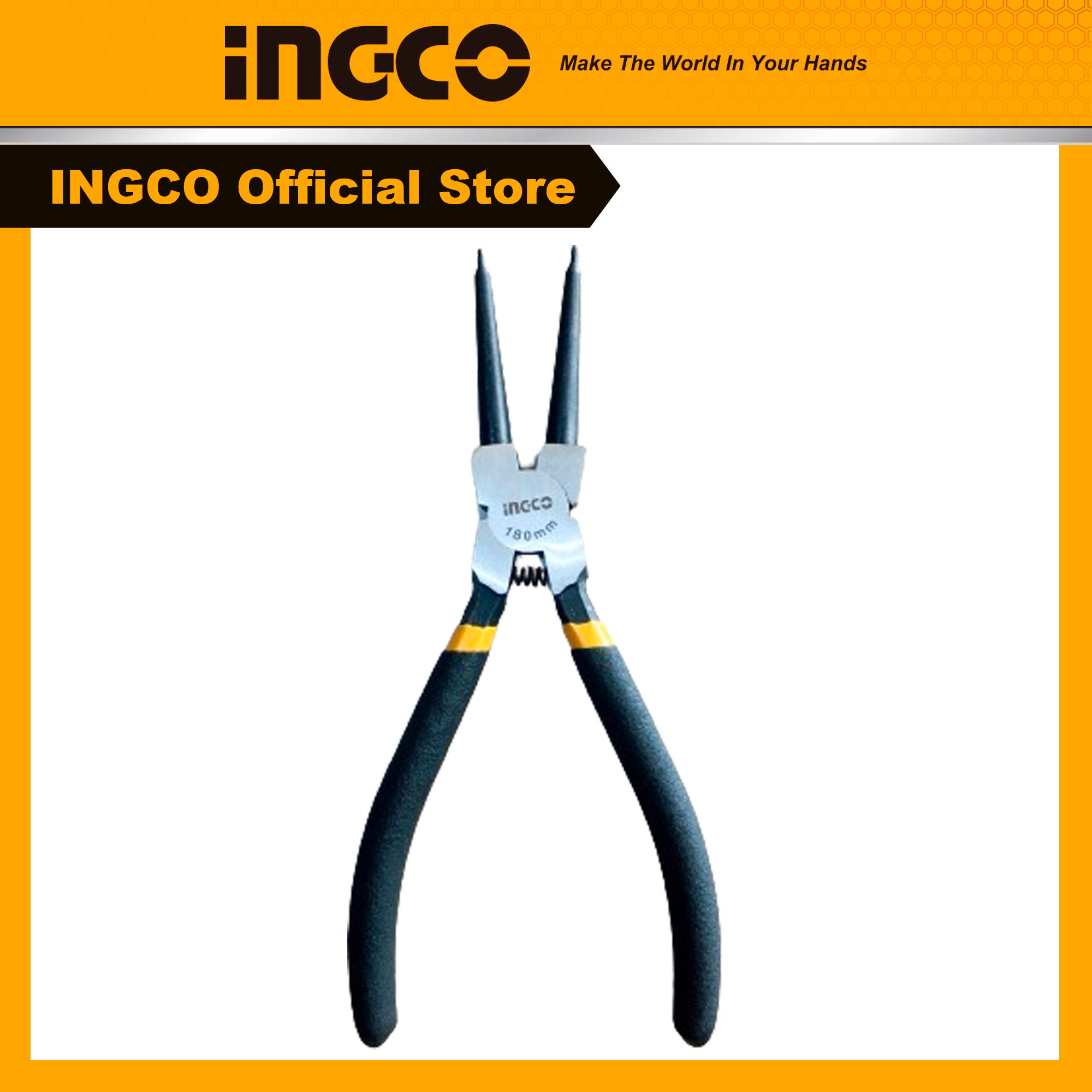 Kìm mở phe vòng trong INGCO HCCP011802 kích thước 7inch/180mm đường kính đầu 1.8mm