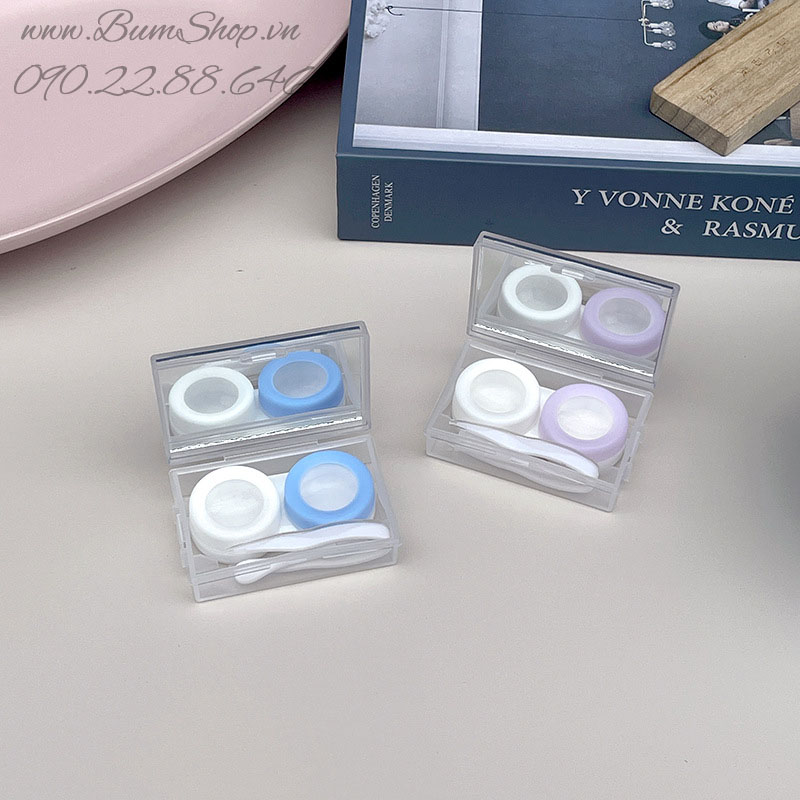 [HCM] Khay gương đựng lens thỏ bông mini siêu cưng