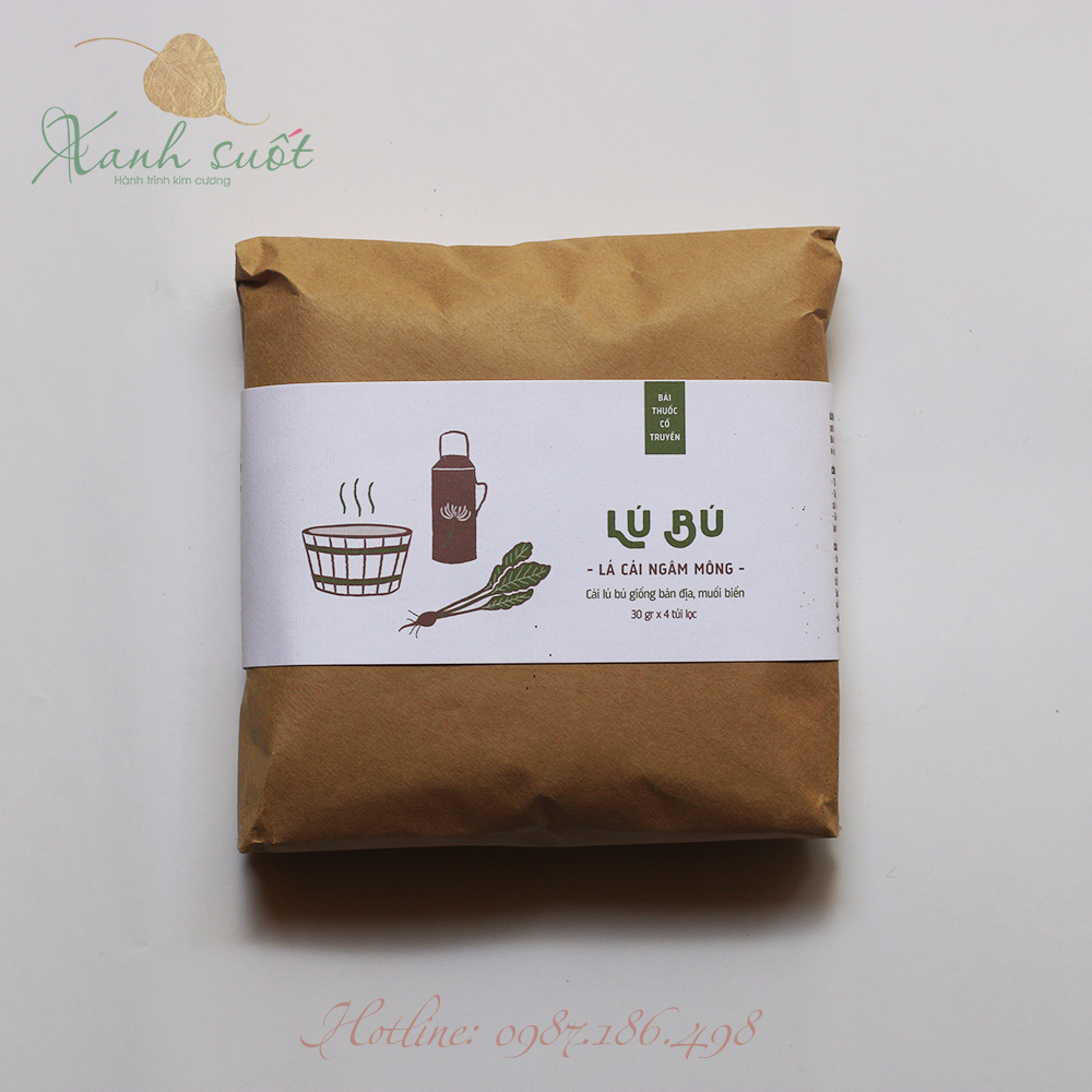 [Vietherb] Lú Bú - Lá Cải Ngâm Mông- Xông Ngâm Vùng Kín, Giúp Sạch Thoáng, Giảm Ngứa- Lu Bu Herbal Sitz Bath For Women [Xanh Suốt]