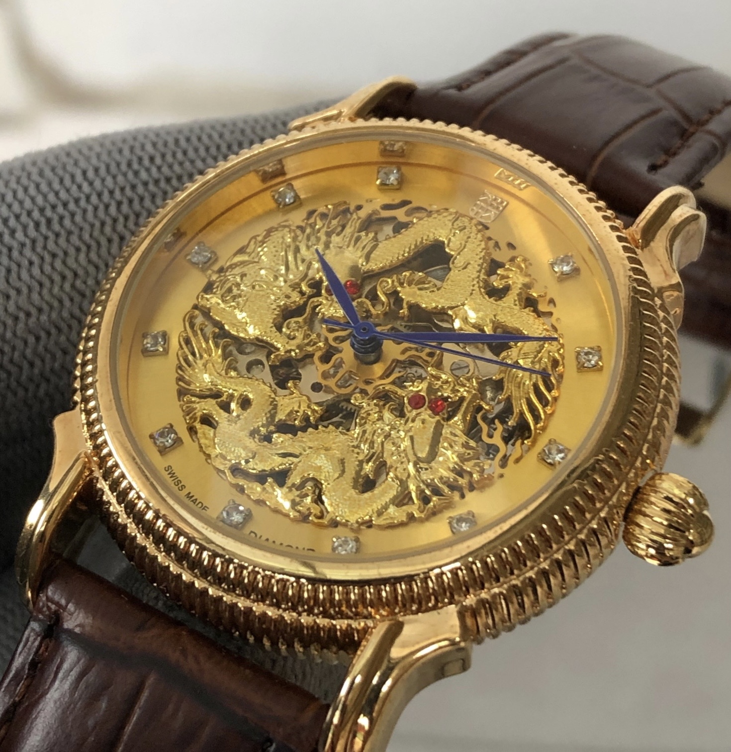 đồng hồ chạy cơ automatic song long 3d dây da thời trang