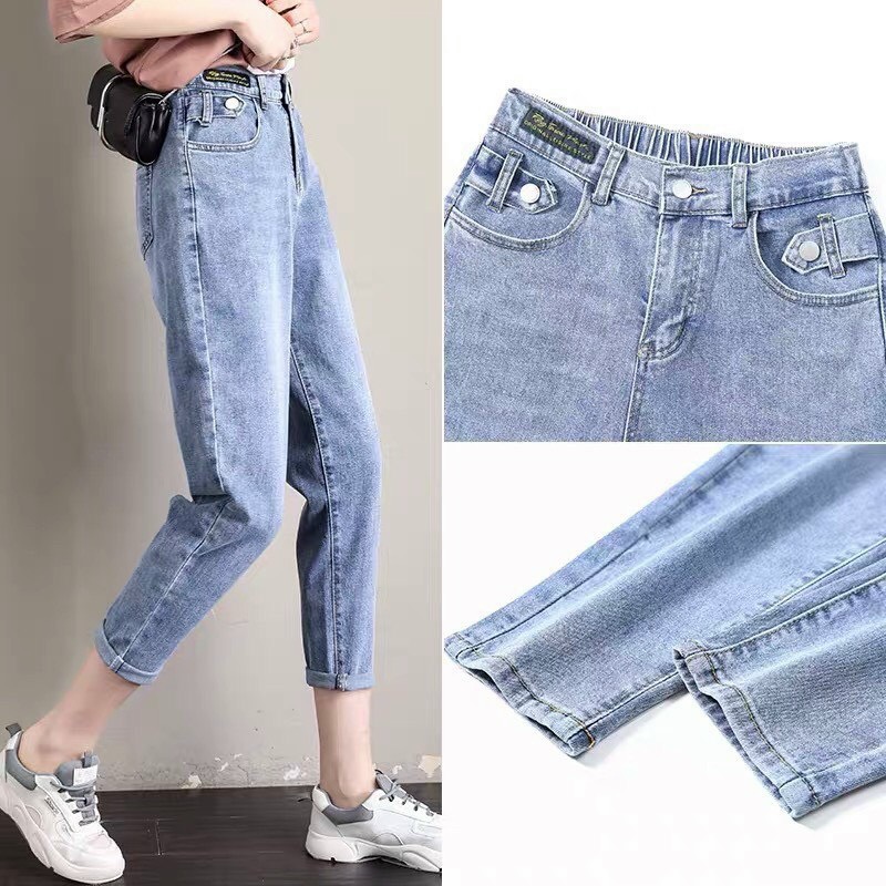 [HCM]Quần baggy jean nữ đơn giản dễ mặc dễ phối đồ - baggy jean nữ lưng cao tôn dáng - baggy nữ chất jean đẹp vải dày dặn hợp thời trang cheryshop94 CR100415