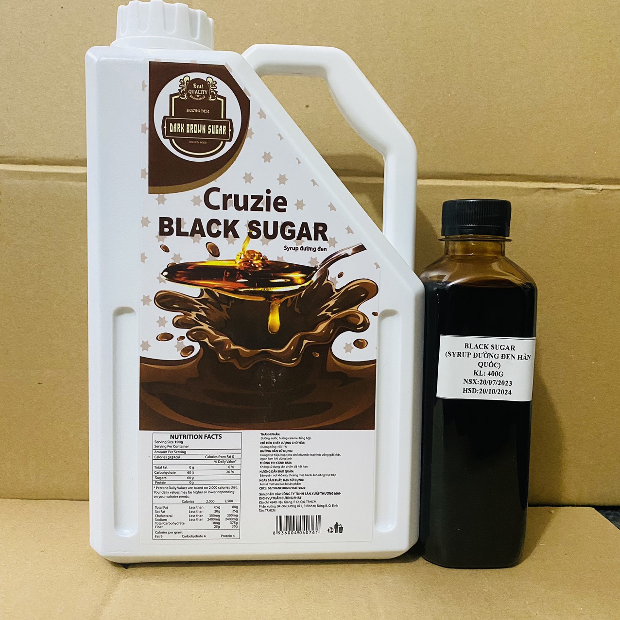 Chai 400g siro đường đen Hàn Quốc(tách lẻ can 2 lít)