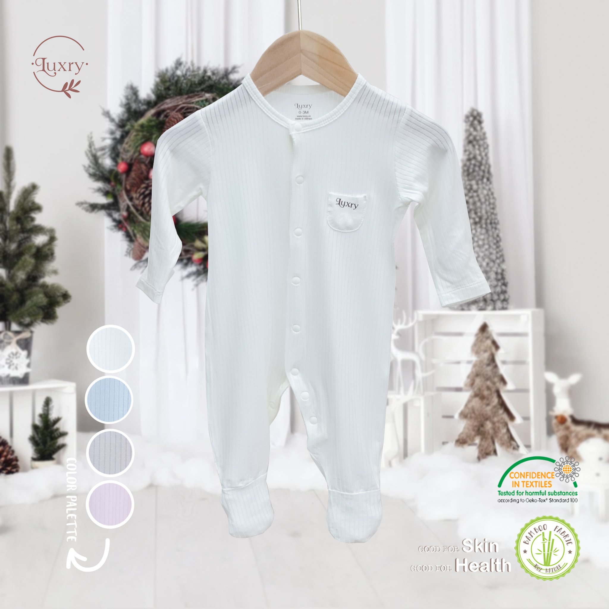 Bộ Body Dài Tay Liền Tất vân Mền Mịn, Thoáng Mát, Dễ Thương Nhà Luxry
