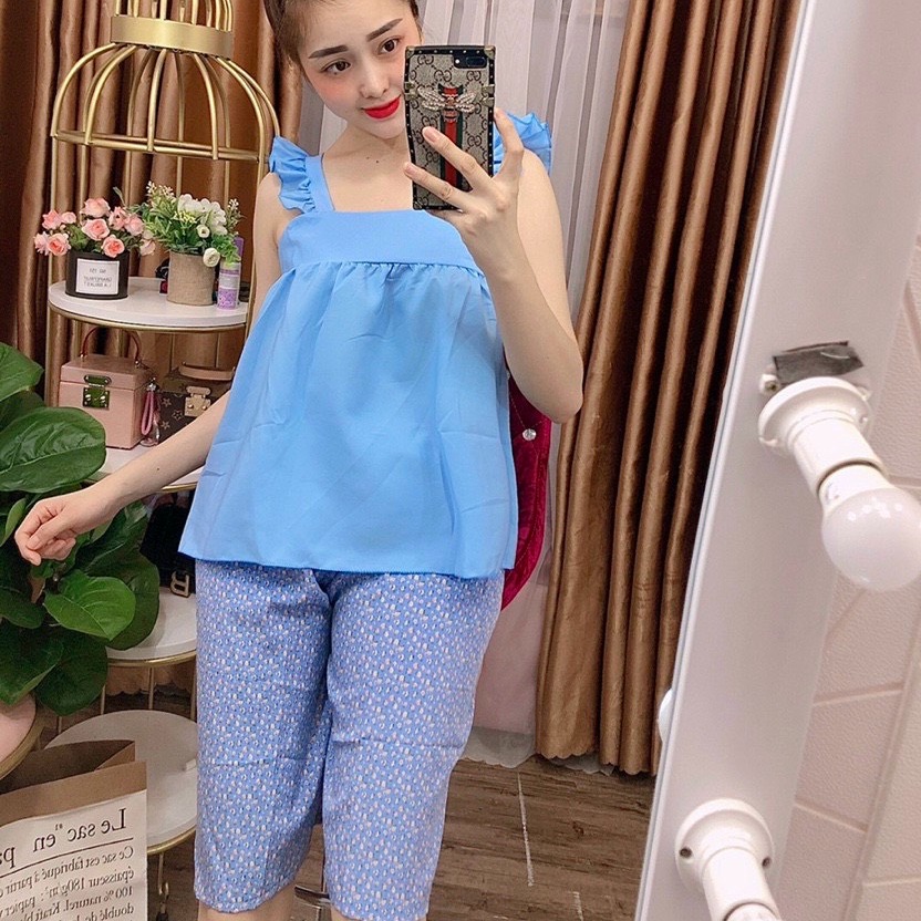 Set Đồ Lửng Bông Áo Trơn Kate Lụa Mềm Đẹp Dưới 49kg