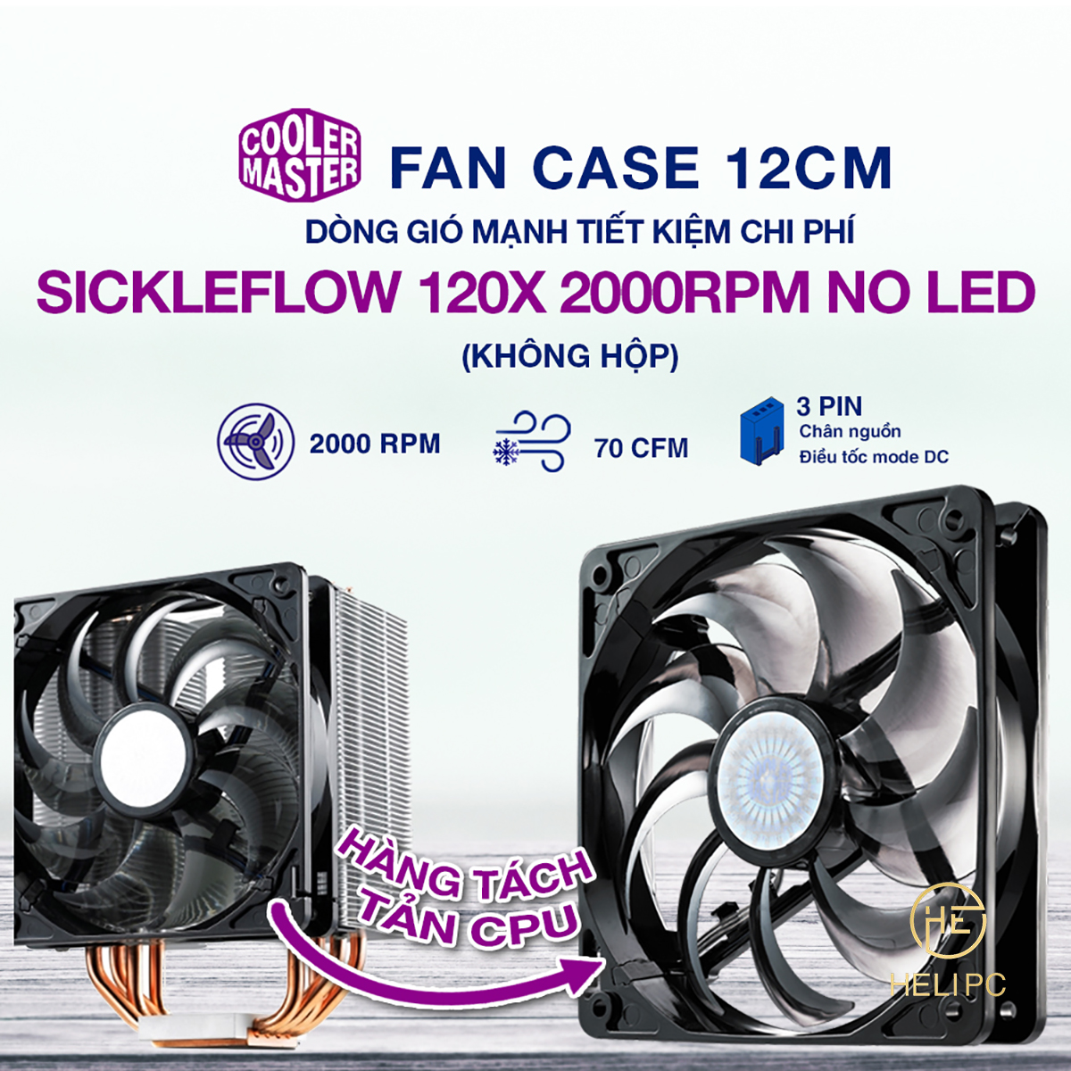Quạt fan case Cooler Master SickleFlow 120 2000 RPM - Quạt Fan Case 12cm 2000RPM SF X120