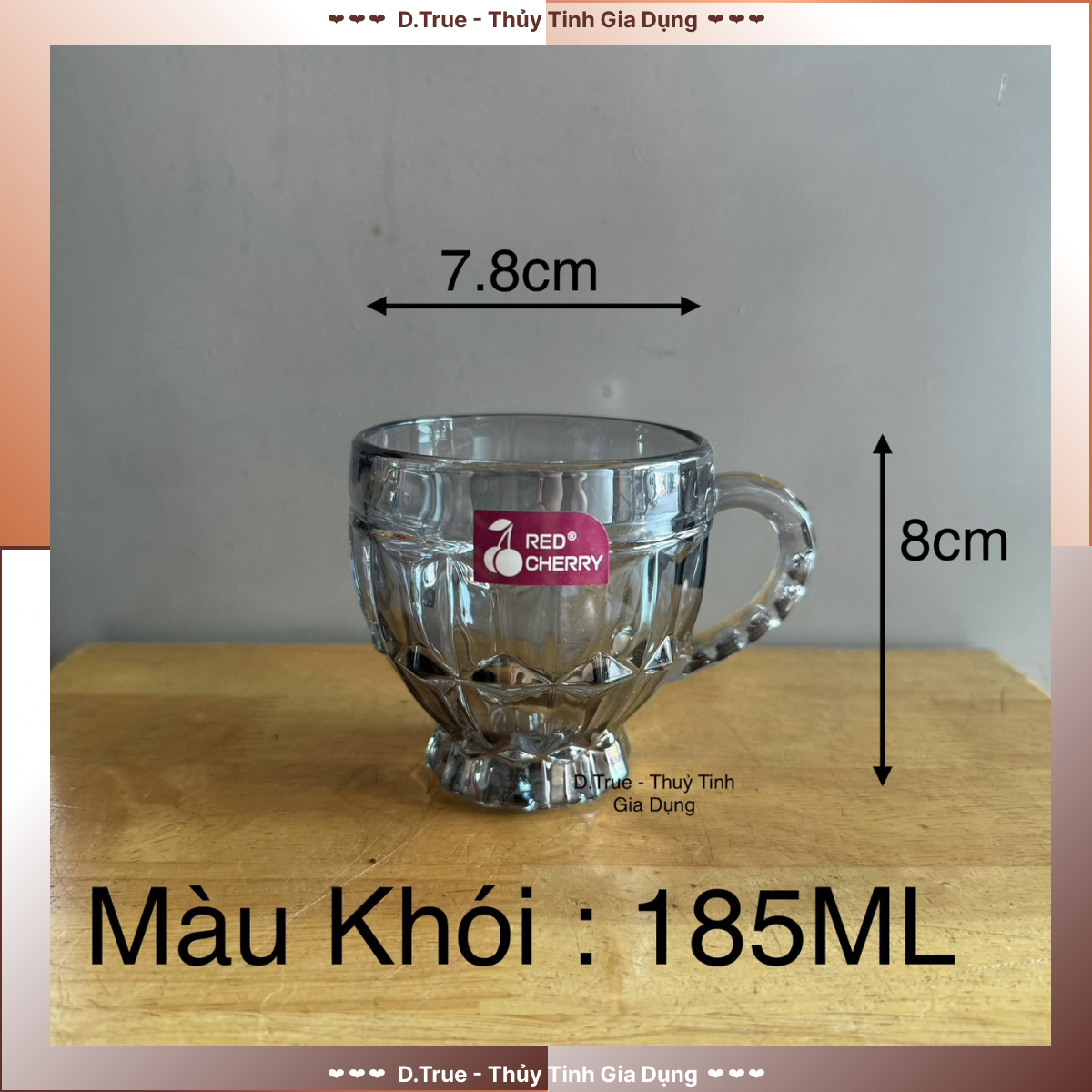 1 Tách Thủy Tinh Kim Cương 185ML (Màu Chọn Theo Phân Loại)