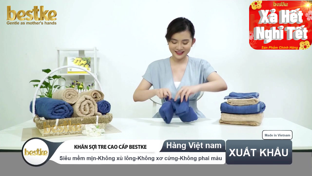 Khăn sợi tre, khăn mặt bamboo bestke