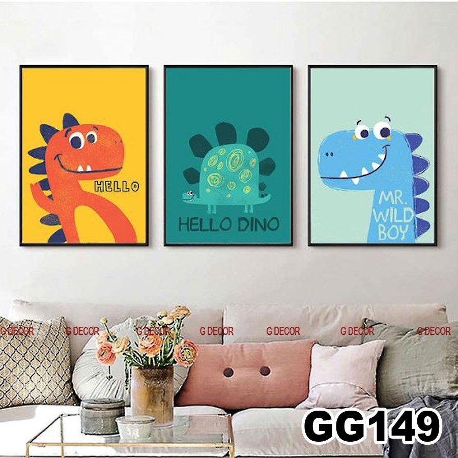 Tranh treo tường canvas 3 bức phong cách hiện đại - phong cách Bắc Âu GG146B (30X40CM/BỨC)