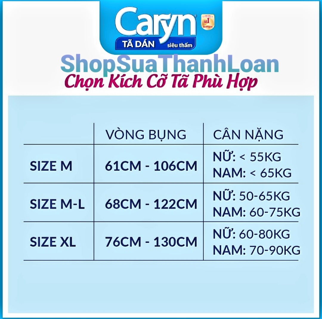 Tã Dán Người Lớn Caryn Siêu Thấm Size M - 10 Miếng