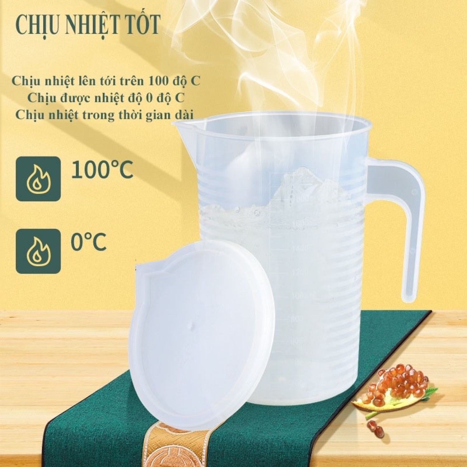Ca Đong Nhựa Chia Vạch Có Nắp Đủ Size