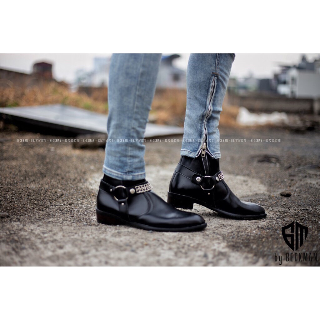 Giày Harness Boots Da Bò Đế fid Cao Cấp