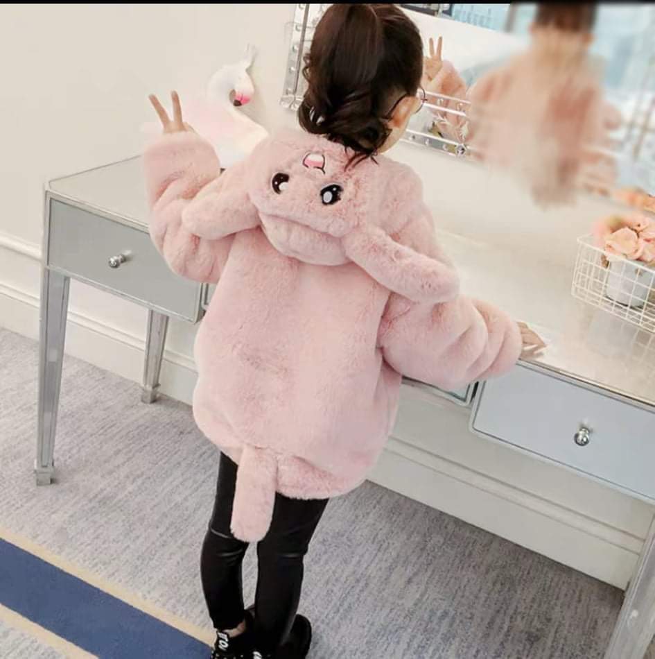 Áo khoác lông tai thỏ cho bé 8-18kg