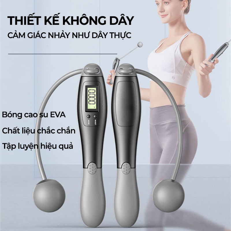 Dây nhảy thể dục không dây đếm số, dây nhảy thể lực - dụng cụ tập gym tại nhà - chính hãng dododios