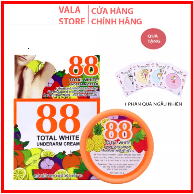 Kem giảm thâm Nách và khử mùi hôi nách 88 Total White Underarm Cream Thái Lan Giảm thâm bẹn Gối Khửa Tay