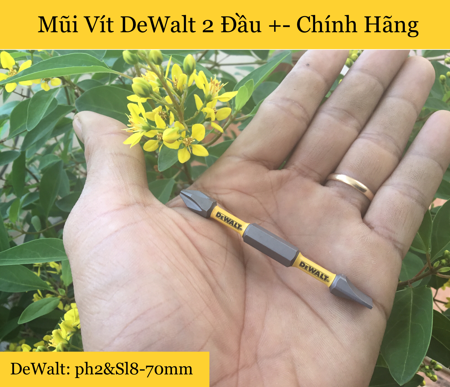 [HCM]Mũi Vít DeWalt 2 Đầu Nhập Ph2 70mm