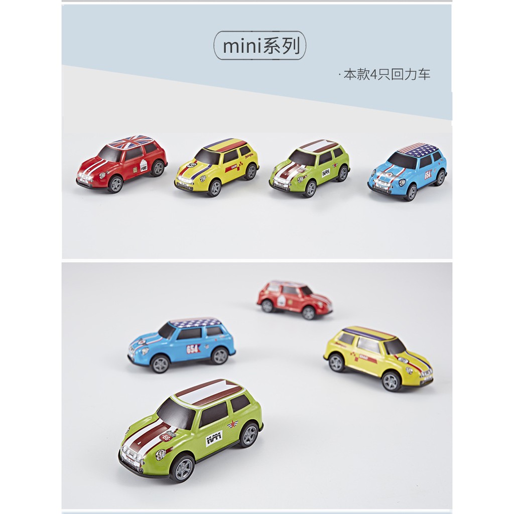 Bộ 4 mô hình xe đua bằng sắt - có bánh đà