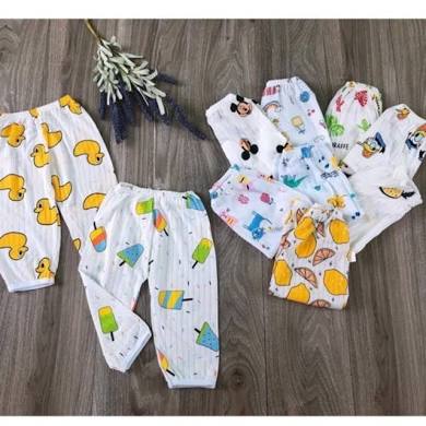 Combo 10 chiếc quần dài cotton giấy cho bé trai/bé gái