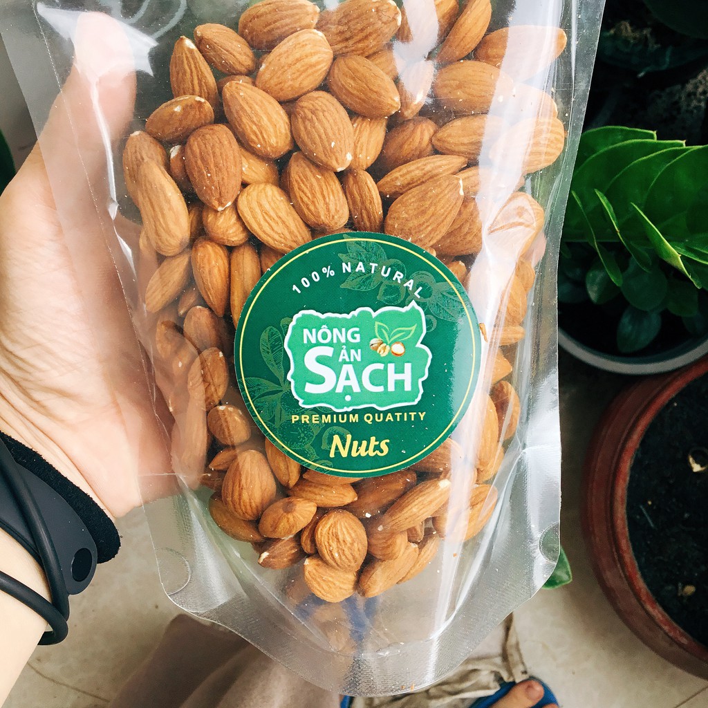 Hạnh Nhân Rang Mộc Nhập Khẩu mỹ 100% 500g