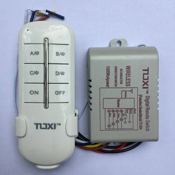 bộ điều khiển remost tắt bật từ xa xuyên tường 15m 4 thiết bị 1000w/thiết bị
