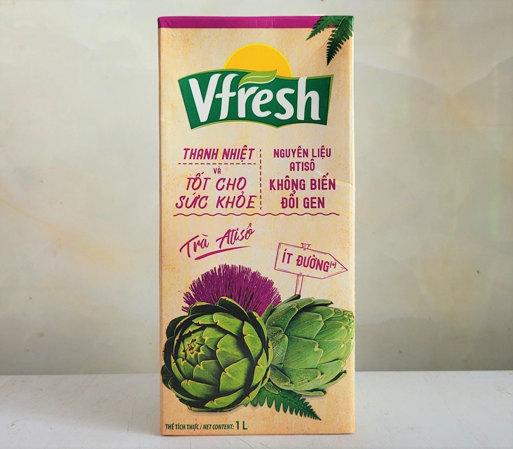 [Hộp 1 Lít – ÍT ĐƯỜNG] TRÀ ATISÔ VFRESH [VN] VINAMILK (Less Sugar) Artichoke Drink (halal)
