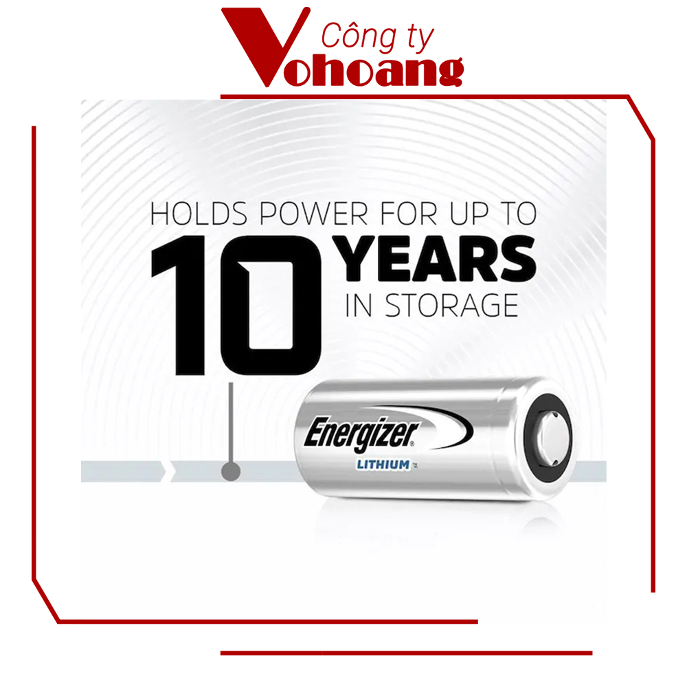 Pin Energizer 123 (CR123A) Lithium 3V pin thỏi hiệu suất cao cho máy ảnh, đồng hồ đo, v.v...