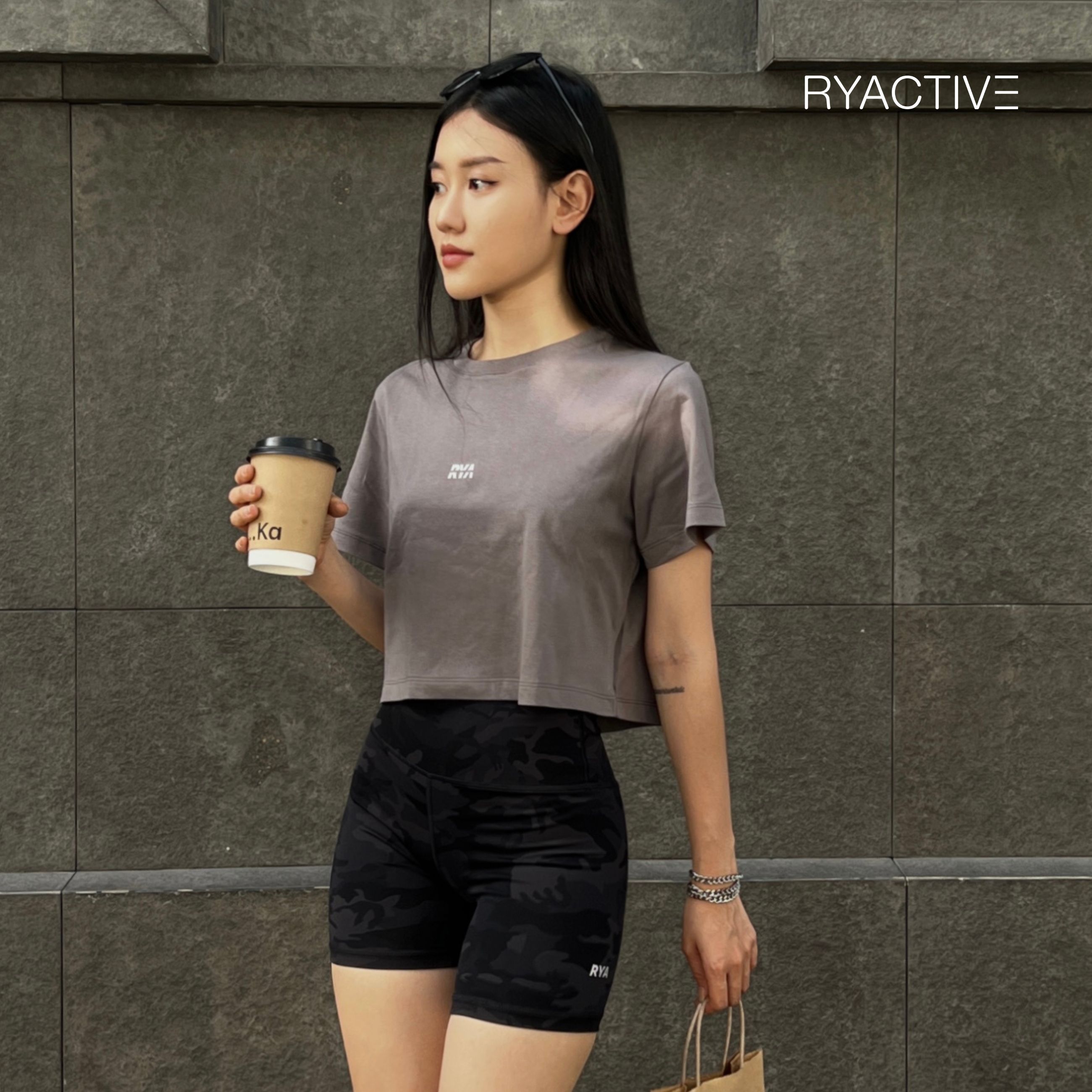 Quần biker ngắn thể thao RYACTIVE - MEDIUM BIKER Camo