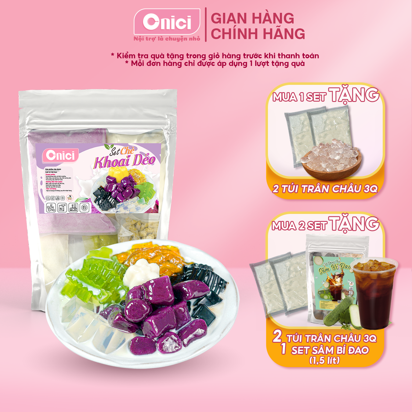 Set chè khoai dẻo bếp của mẹ onici nguyên liệu nấu 20-25 chén